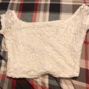 white lacey crop top